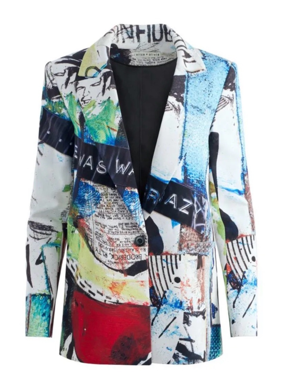 Alice + Olivia Baquiat Denny Abstract Print Single-Breasted Blazer - Multicolor